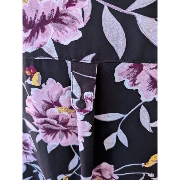 Torrid Top Womens 2X Harper Black Floral Chiffon 3/4Sleeve Tunic Blouse Romantic - Picture 11 of 15